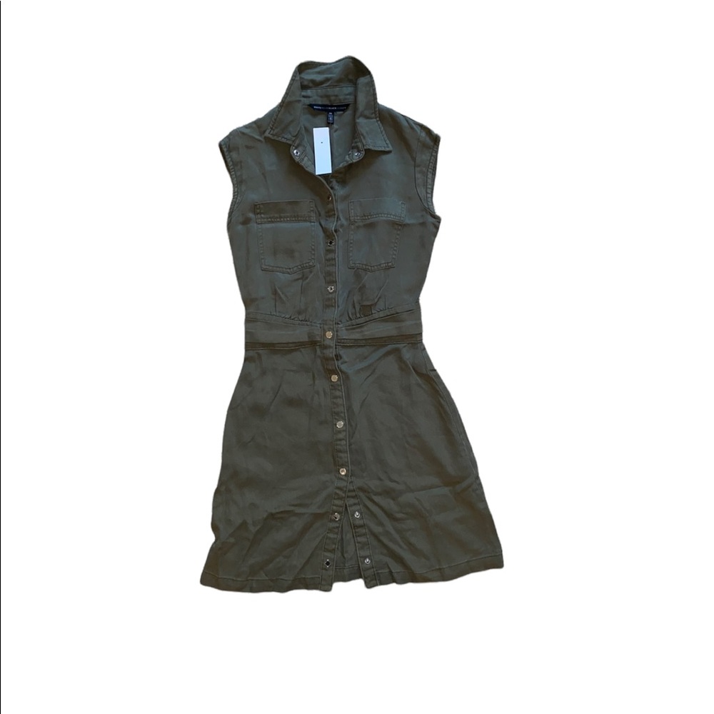 Olive green sleeveless dress khaki
